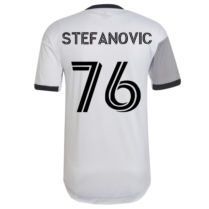 Niño Camiseta Lazar Stefanovic #76 Blanco 2ª Equipación 2023/24 La Camisa