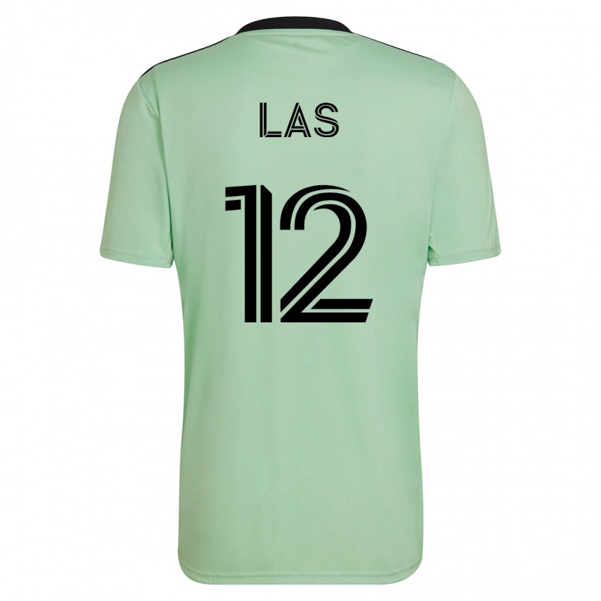 Niño Camiseta Damian Las #12 Verde Claro 2ª Equipación 2023/24 La Camisa