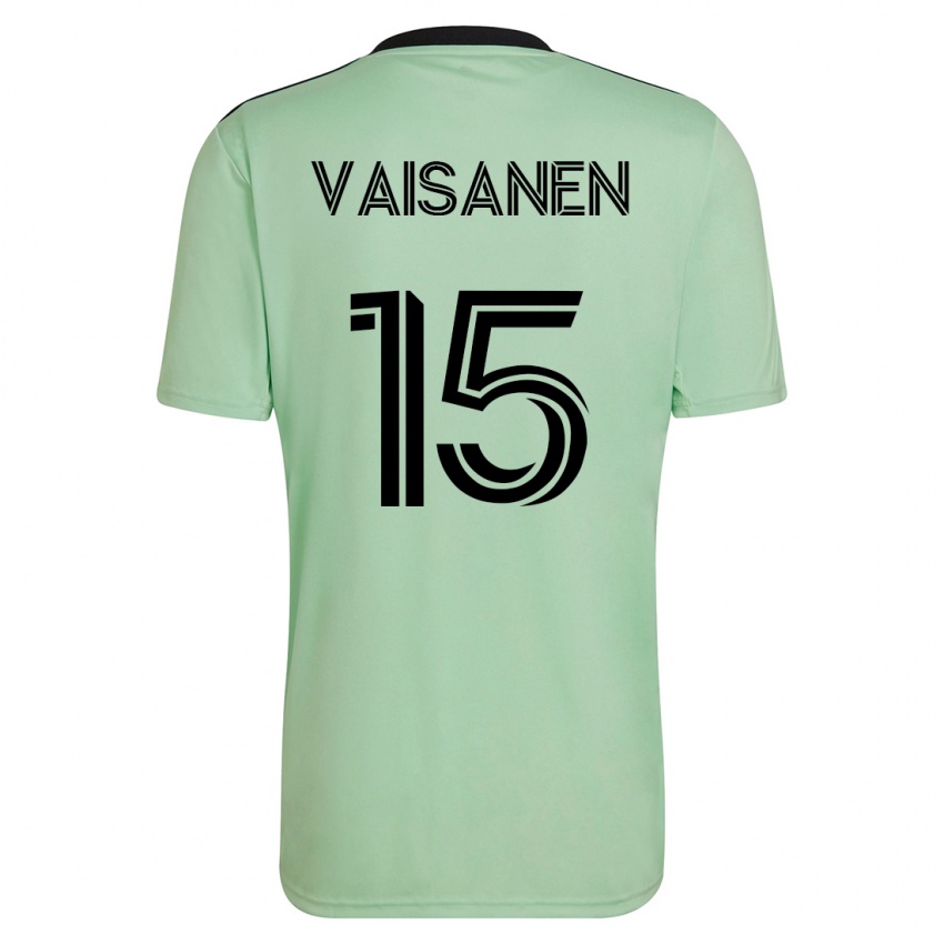 Niño Camiseta Leo Väisänen #15 Verde Claro 2ª Equipación 2023/24 La Camisa