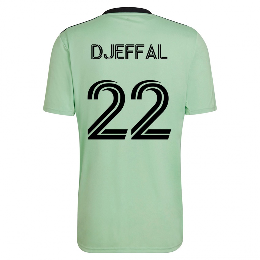 Niño Camiseta Sofiane Djeffal #22 Verde Claro 2ª Equipación 2023/24 La Camisa