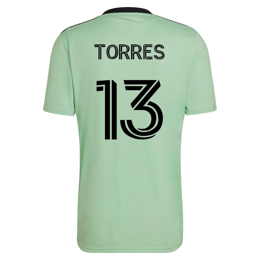 Niño Camiseta Leo Torres #13 Verde Claro 2ª Equipación 2023/24 La Camisa