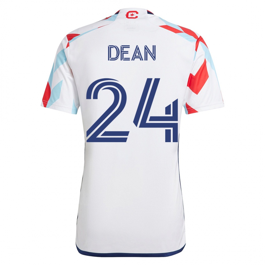 Niño Camiseta Jonathan Dean #24 Blanco Azul 2ª Equipación 2023/24 La Camisa
