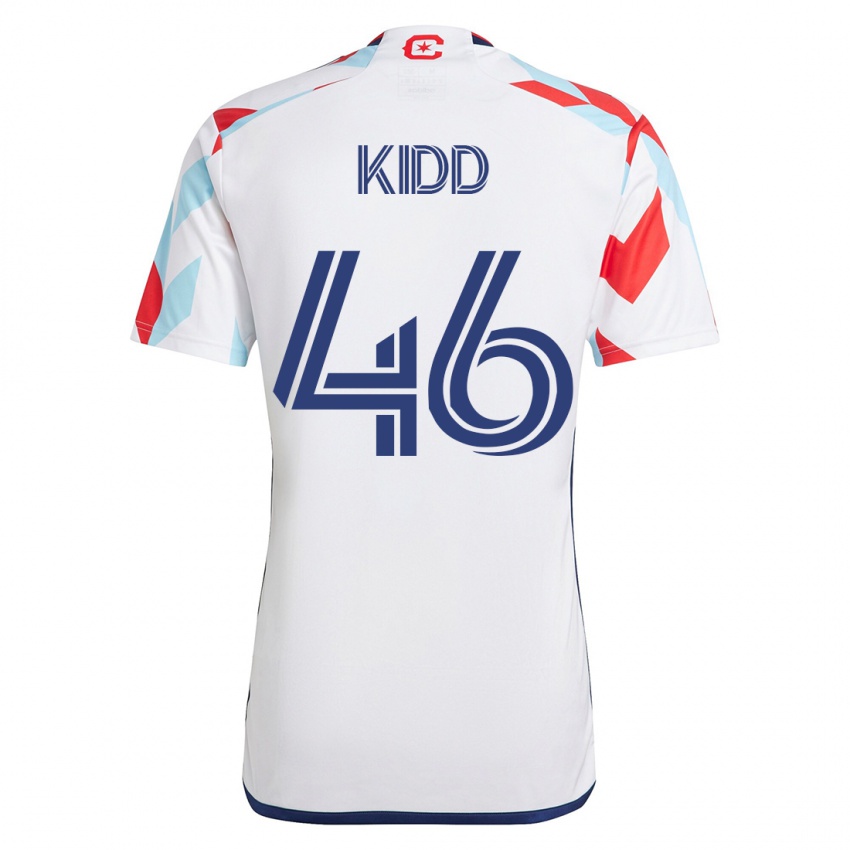 Niño Camiseta Matteo Kidd #46 Blanco Azul 2ª Equipación 2023/24 La Camisa