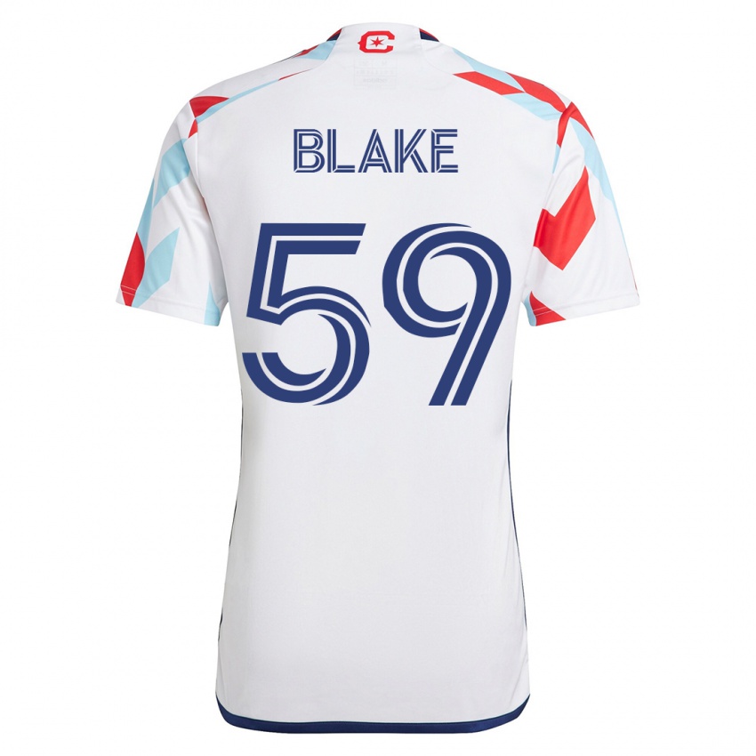 Niño Camiseta Romain Blake #59 Blanco Azul 2ª Equipación 2023/24 La Camisa