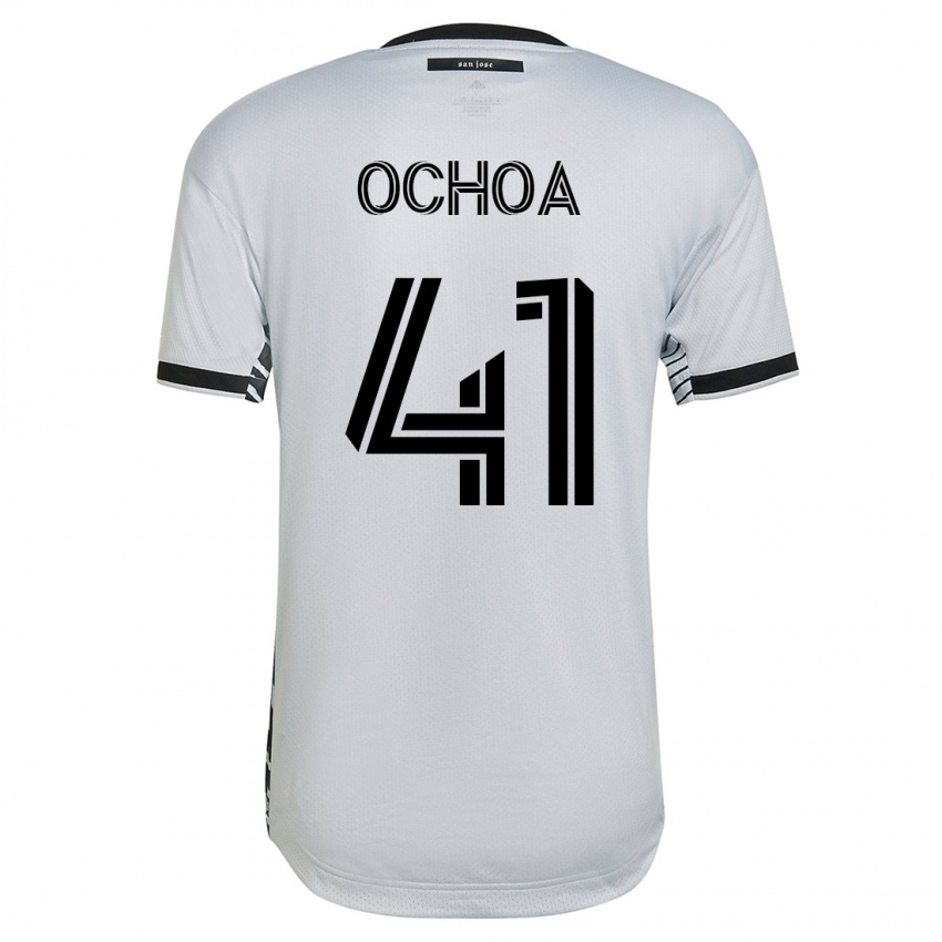 Niño Camiseta Emmanuel Ochoa #41 Blanco 2ª Equipación 2023/24 La Camisa