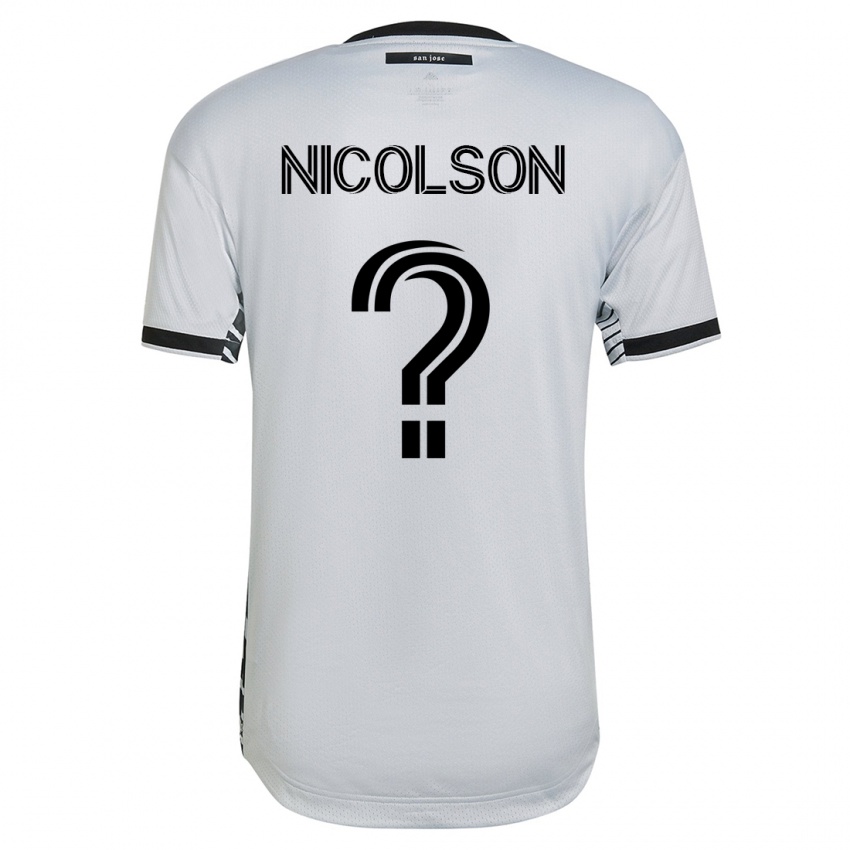 Niño Camiseta John Nicolson #0 Blanco 2ª Equipación 2023/24 La Camisa