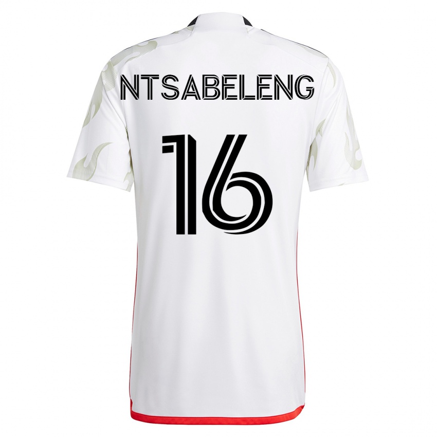Niño Camiseta Tsiki Ntsabeleng #16 Blanco 2ª Equipación 2023/24 La Camisa
