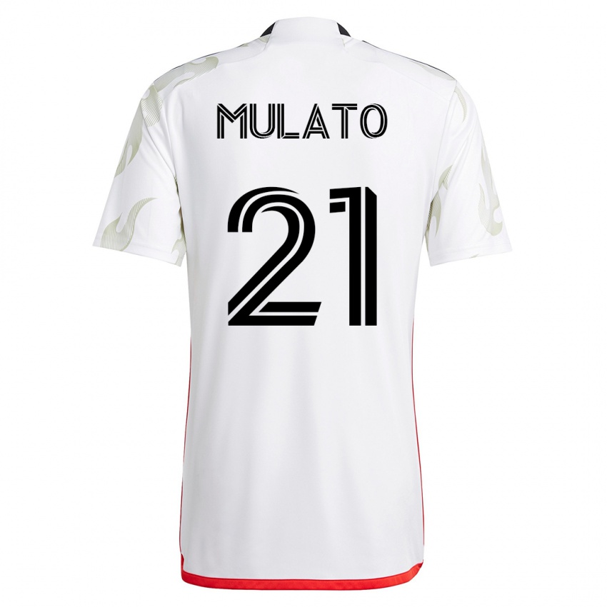 Niño Camiseta José Mulato #21 Blanco 2ª Equipación 2023/24 La Camisa