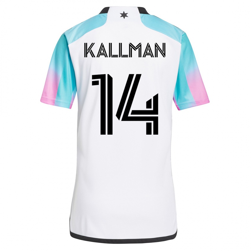Niño Camiseta Brent Kallman #14 Blanco 2ª Equipación 2023/24 La Camisa