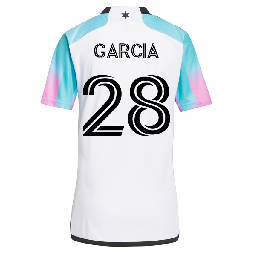 Niño Camiseta Mender García #28 Blanco 2ª Equipación 2023/24 La Camisa