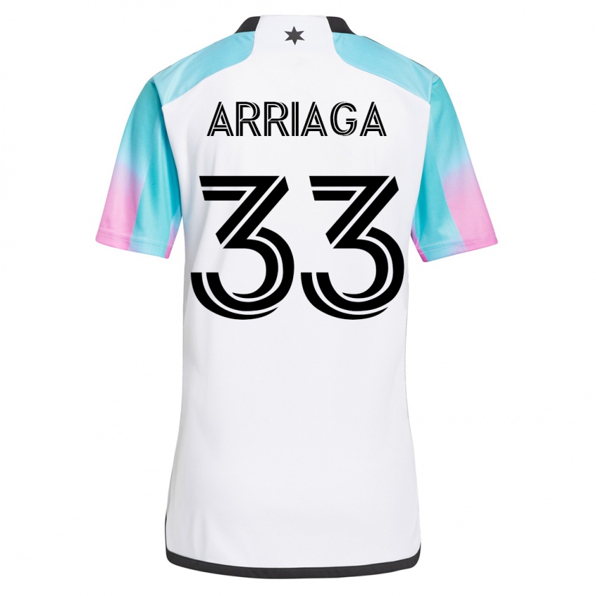 Niño Camiseta Kervin Arriaga #33 Blanco 2ª Equipación 2023/24 La Camisa