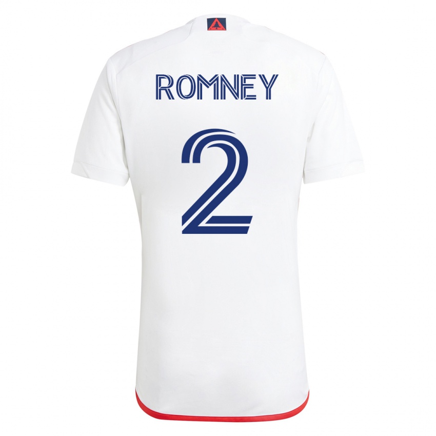 Niño Camiseta Dave Romney #2 Blanco Rojo 2ª Equipación 2023/24 La Camisa