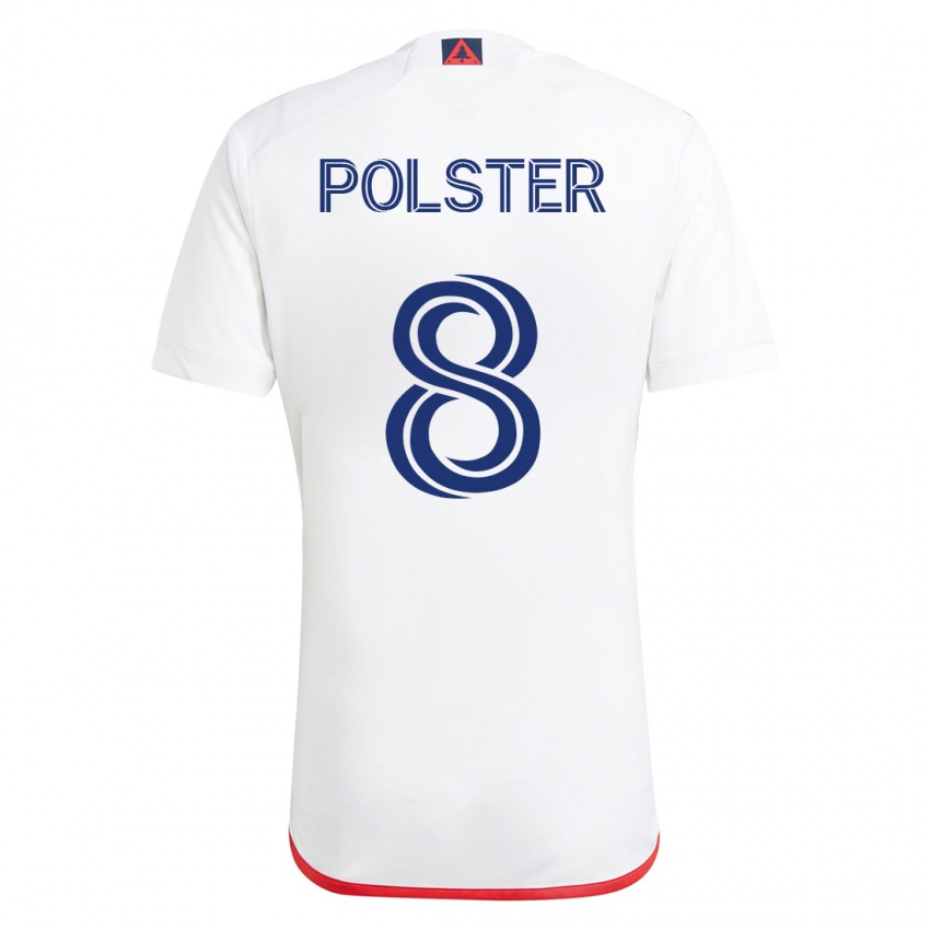 Niño Camiseta Matt Polster #8 Blanco Rojo 2ª Equipación 2023/24 La Camisa
