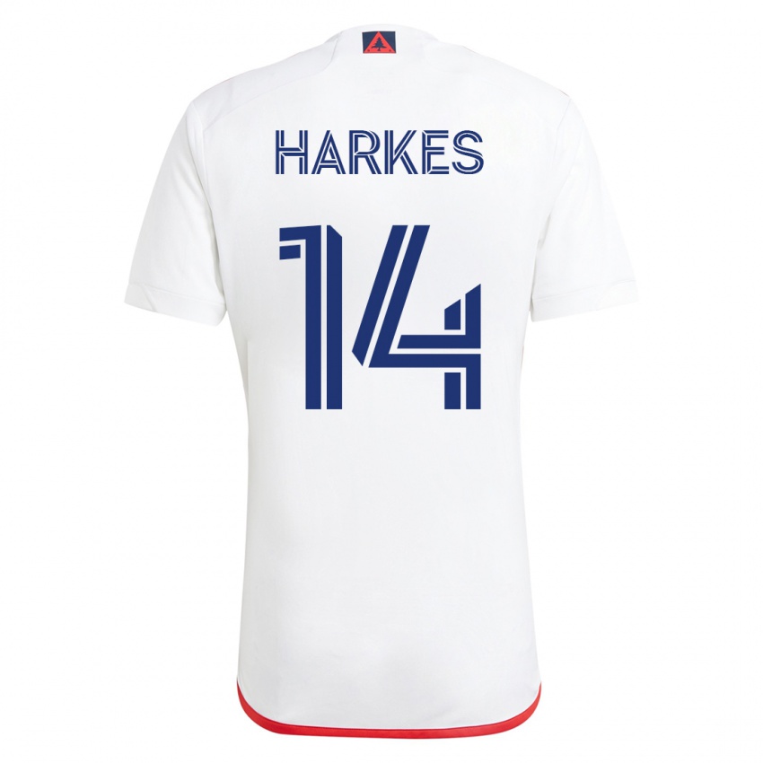 Niño Camiseta Ian Harkes #14 Blanco Rojo 2ª Equipación 2023/24 La Camisa