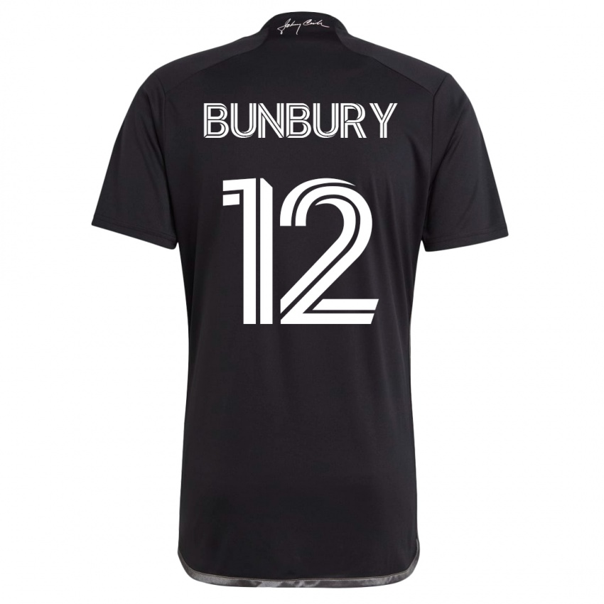 Niño Camiseta Teal Bunbury #12 Negro 2ª Equipación 2023/24 La Camisa