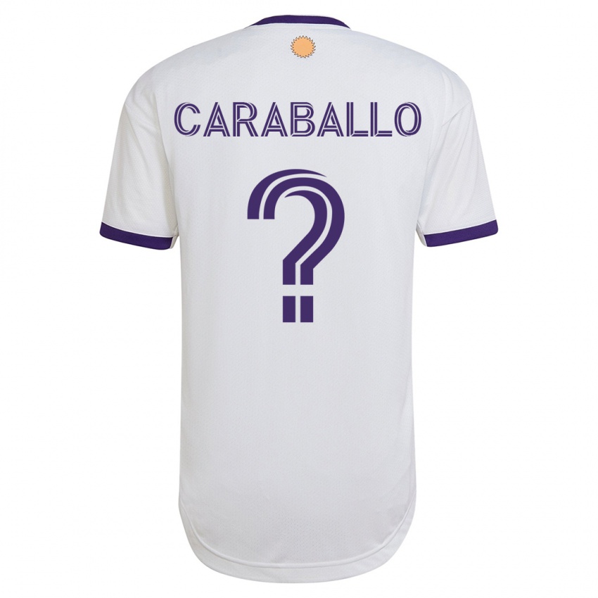 Niño Camiseta Gustavo Caraballo #0 Blanco 2ª Equipación 2023/24 La Camisa