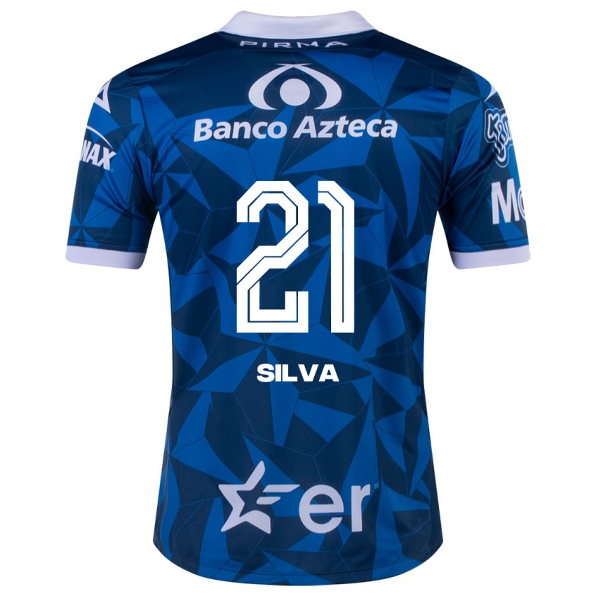 Niño Camiseta Gastón Silva #21 Azul 2ª Equipación 2023/24 La Camisa