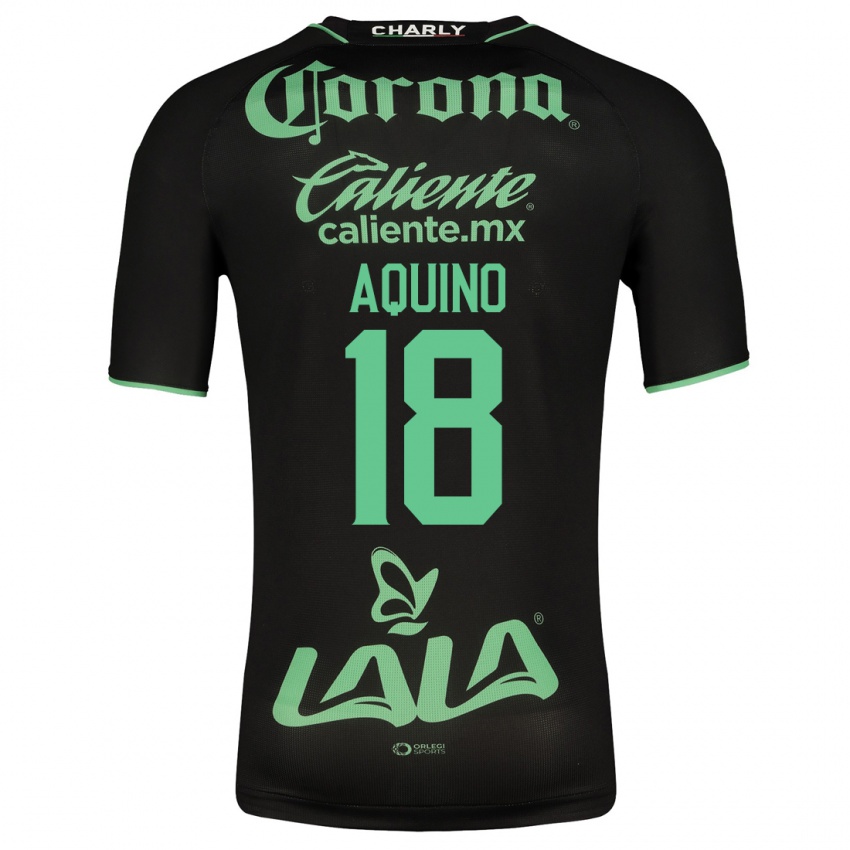 Niño Camiseta Pedro Aquino #18 Negro 2ª Equipación 2023/24 La Camisa