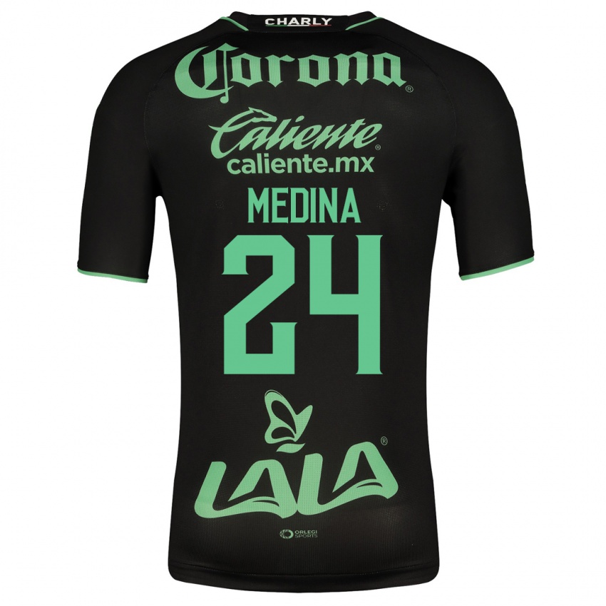 Niño Camiseta Diego Medina #24 Negro 2ª Equipación 2023/24 La Camisa