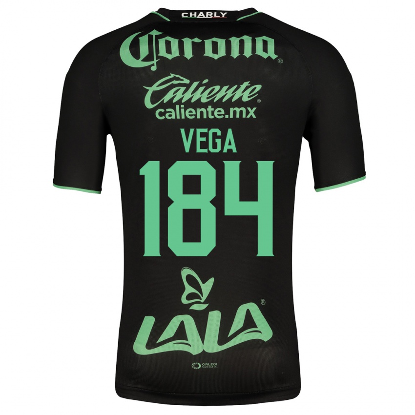 Niño Camiseta Luis Vega #184 Negro 2ª Equipación 2023/24 La Camisa