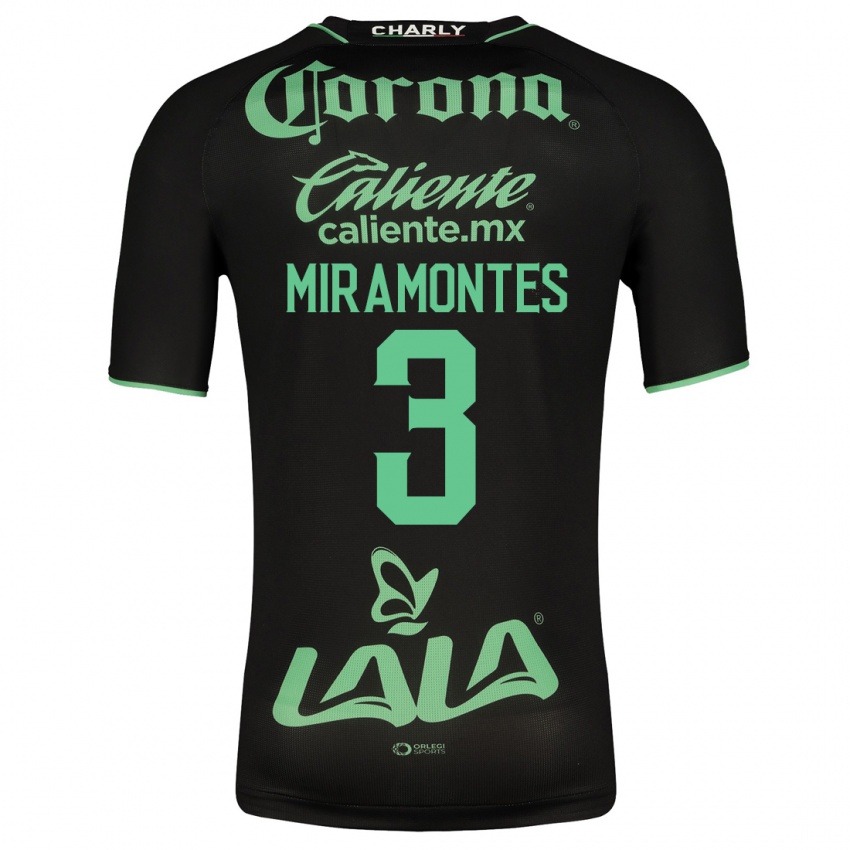 Niño Camiseta Natalia Miramontes #3 Negro 2ª Equipación 2023/24 La Camisa