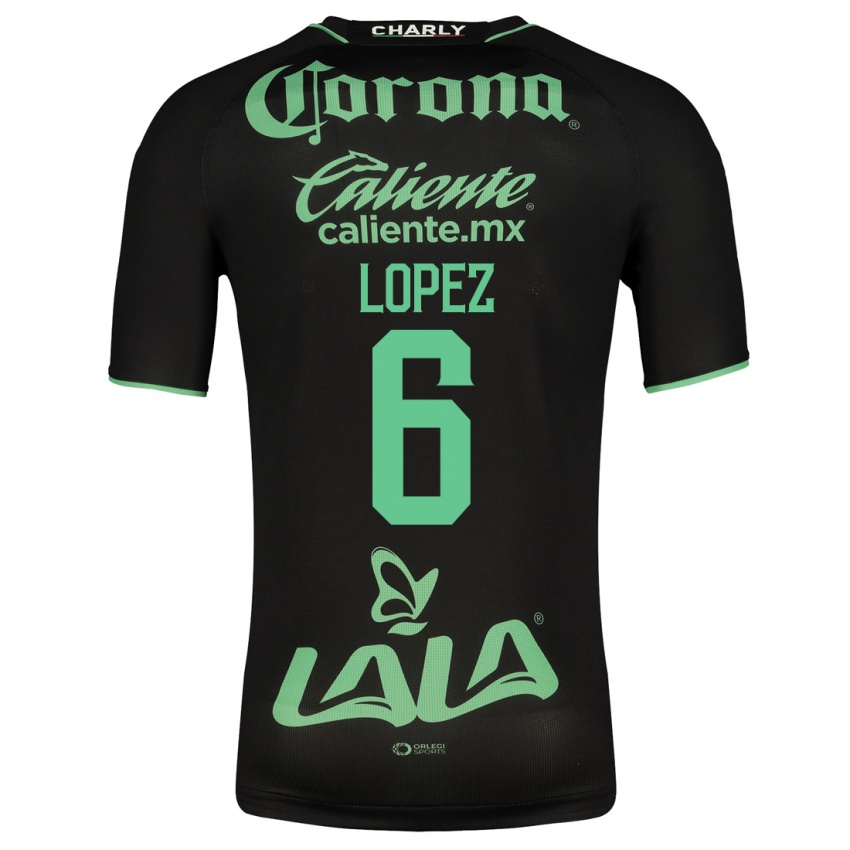 Niño Camiseta Brenda López #6 Negro 2ª Equipación 2023/24 La Camisa