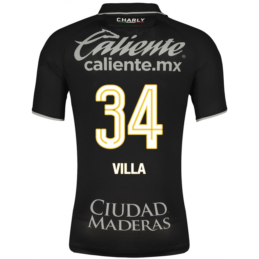 Niño Camiseta Óscar Villa #34 Negro 2ª Equipación 2023/24 La Camisa