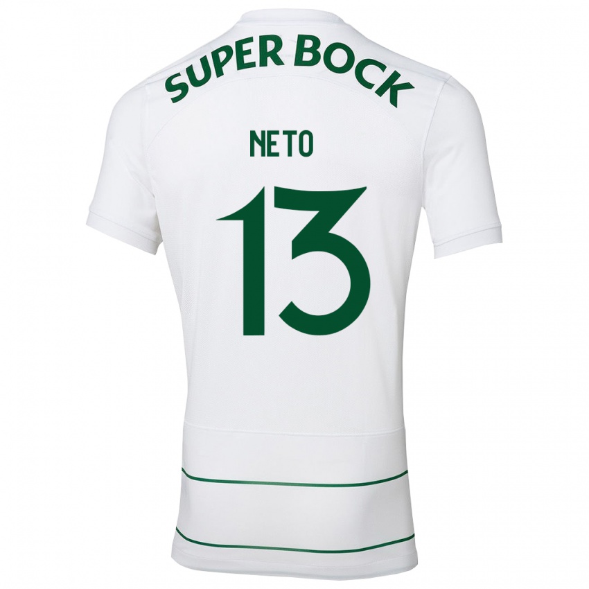 Niño Camiseta Luís Neto #13 Blanco 2ª Equipación 2023/24 La Camisa