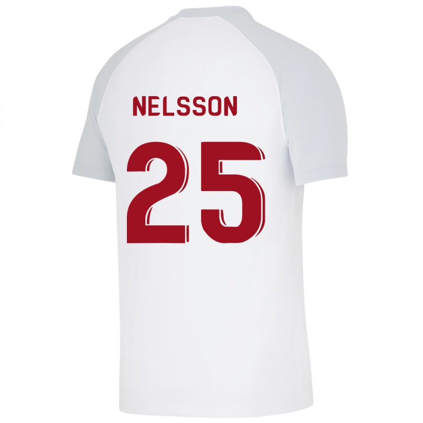 Niño Camiseta Victor Nelsson #25 Blanco 2ª Equipación 2023/24 La Camisa