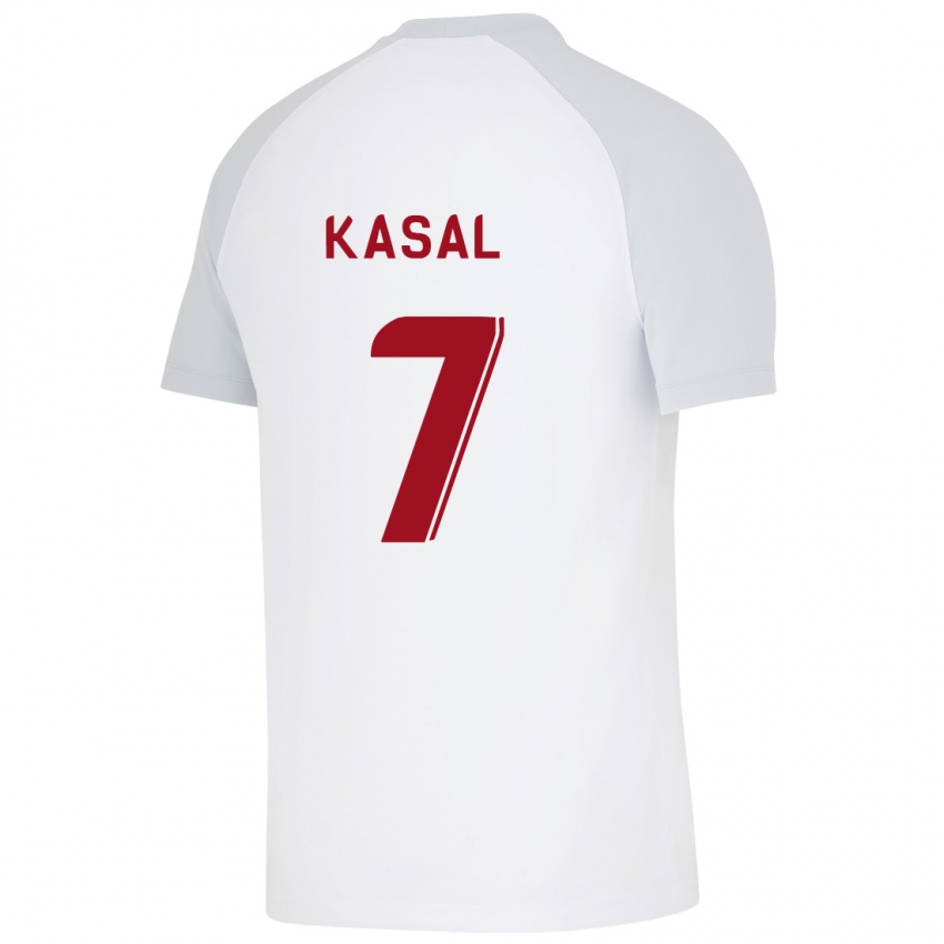 Niño Camiseta Yasin Kasal #7 Blanco 2ª Equipación 2023/24 La Camisa