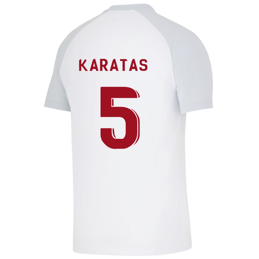 Niño Camiseta Eda Karataş #5 Blanco 2ª Equipación 2023/24 La Camisa