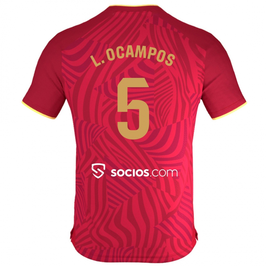 Niño Camiseta Lucas Ocampos #5 Rojo 2ª Equipación 2023/24 La Camisa