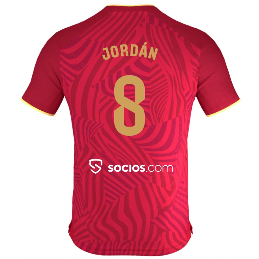 Niño Camiseta Joan Jordán #8 Rojo 2ª Equipación 2023/24 La Camisa