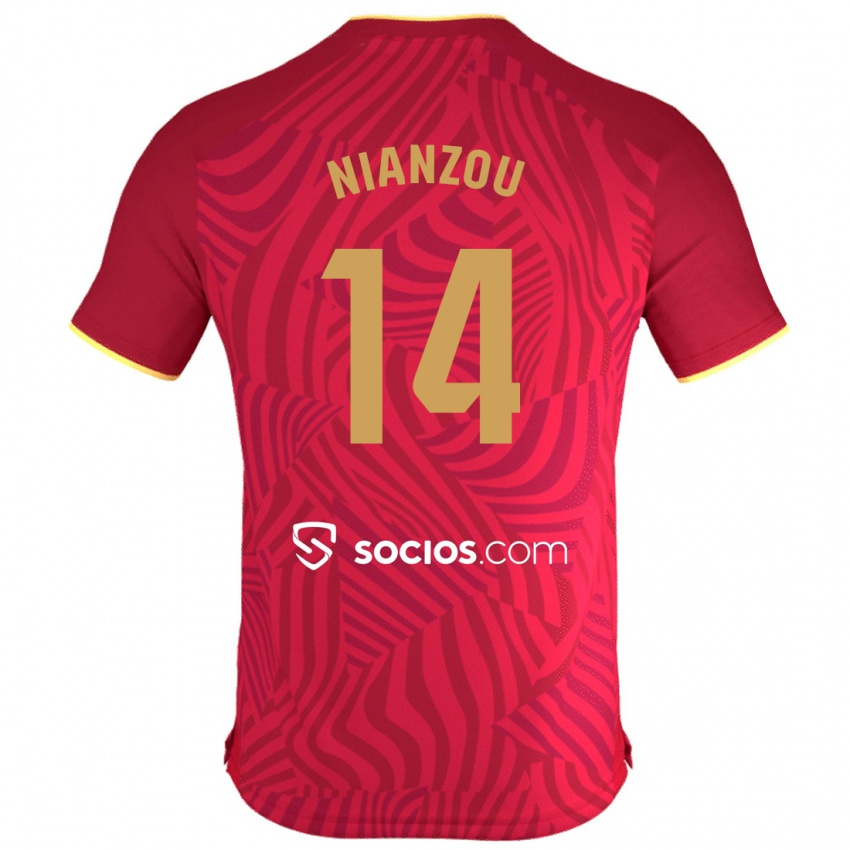 Niño Camiseta Tanguy Nianzou #14 Rojo 2ª Equipación 2023/24 La Camisa
