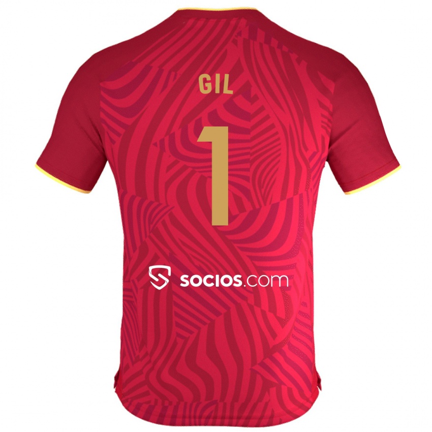 Niño Camiseta David Gil #1 Rojo 2ª Equipación 2023/24 La Camisa