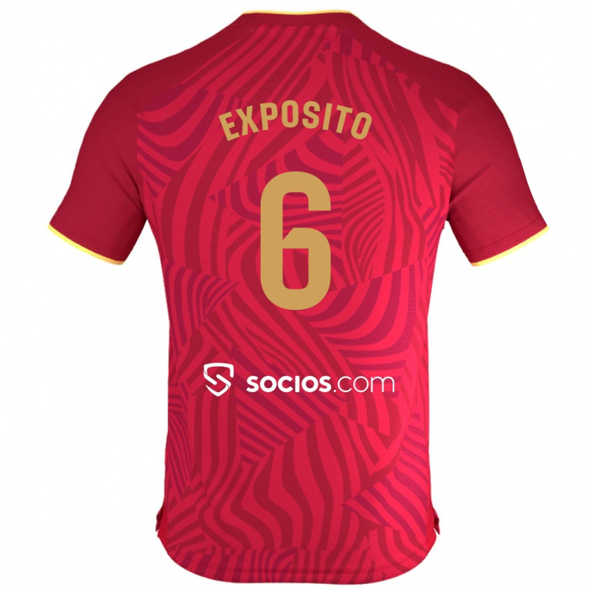 Niño Camiseta Marcelo Expósito #6 Rojo 2ª Equipación 2023/24 La Camisa