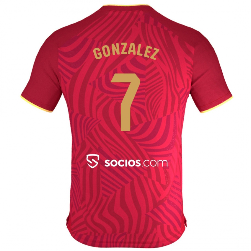Niño Camiseta Juan González #7 Rojo 2ª Equipación 2023/24 La Camisa
