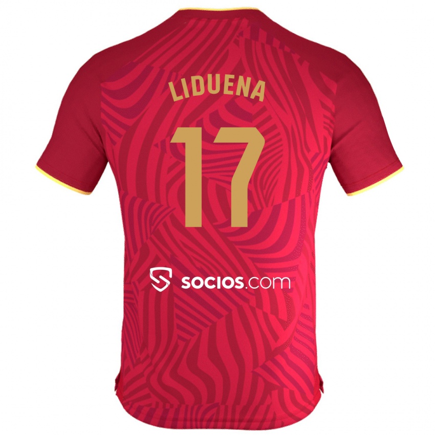 Niño Camiseta Daniel Lidueña #17 Rojo 2ª Equipación 2023/24 La Camisa