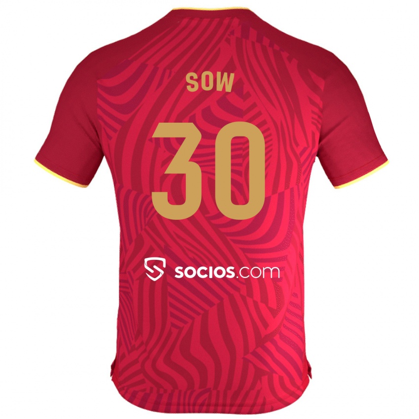 Niño Camiseta Ibrahima Sow #30 Rojo 2ª Equipación 2023/24 La Camisa