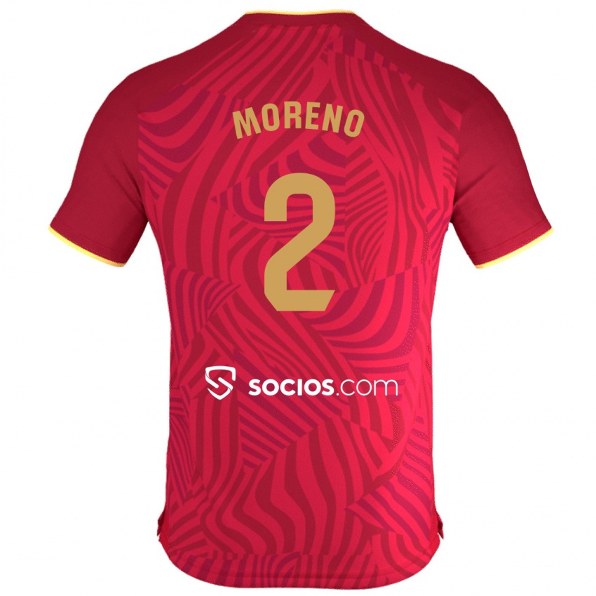 Niño Camiseta Jorge Moreno #2 Rojo 2ª Equipación 2023/24 La Camisa