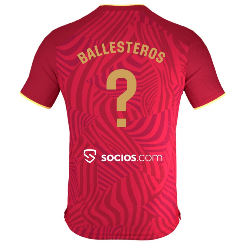 Niño Camiseta Gonzalo Ballesteros #0 Rojo 2ª Equipación 2023/24 La Camisa