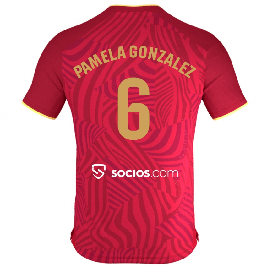 Niño Camiseta Cinthia Pamela González Medina #6 Rojo 2ª Equipación 2023/24 La Camisa