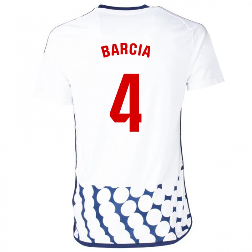 Niño Camiseta Sergio Barcia #4 Blanco 2ª Equipación 2023/24 La Camisa