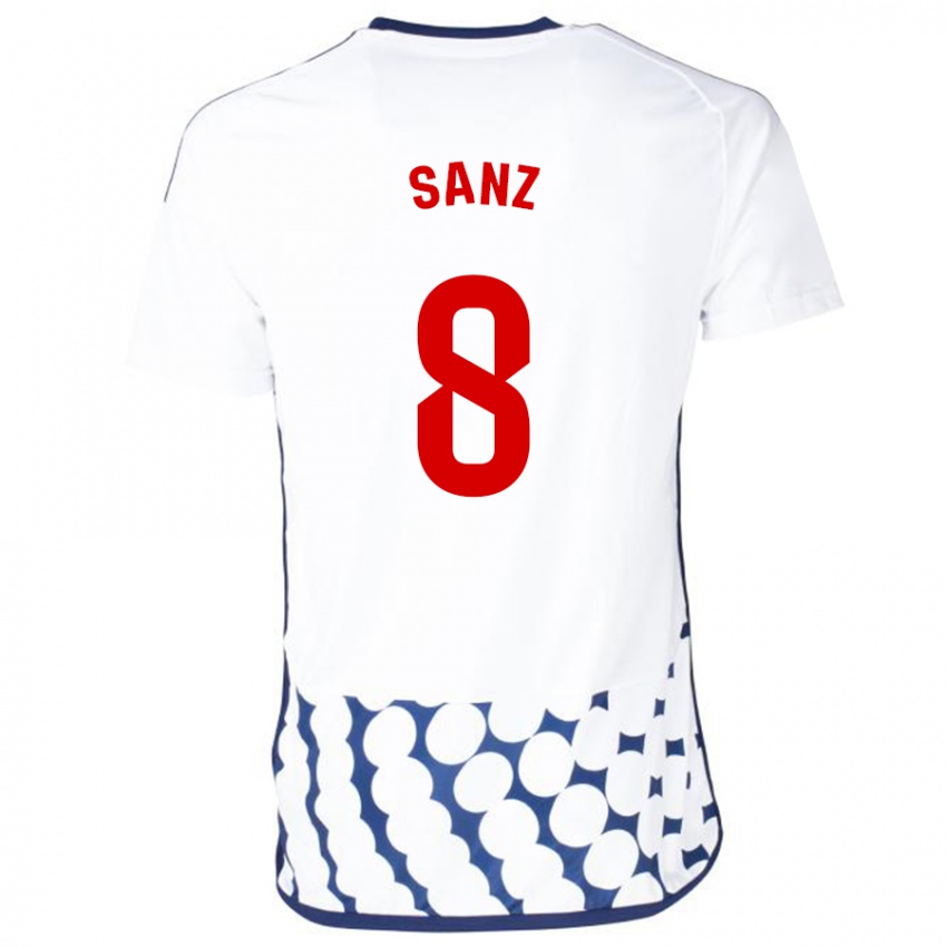 Niño Camiseta Álvaro Sanz #8 Blanco 2ª Equipación 2023/24 La Camisa