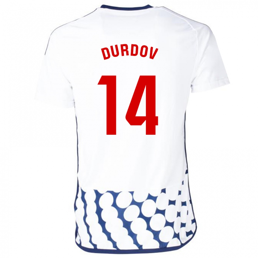 Niño Camiseta Ivan Durdov #14 Blanco 2ª Equipación 2023/24 La Camisa