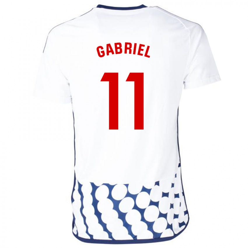 Niño Camiseta Sergio Gabriel #11 Blanco 2ª Equipación 2023/24 La Camisa