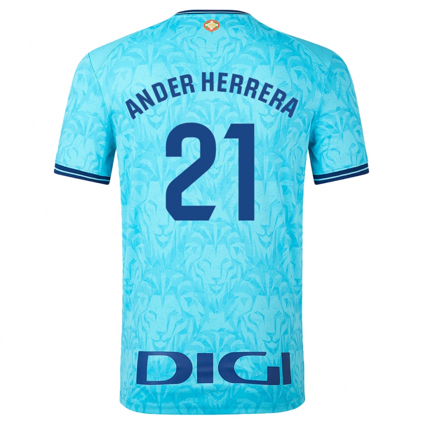 Niño Camiseta Ander Herrera #21 Cielo Azul 2ª Equipación 2023/24 La Camisa