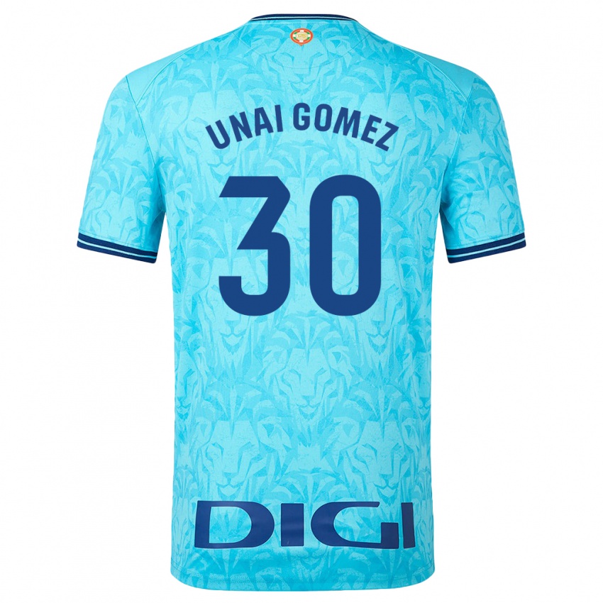 Niño Camiseta Unai Gómez #30 Cielo Azul 2ª Equipación 2023/24 La Camisa