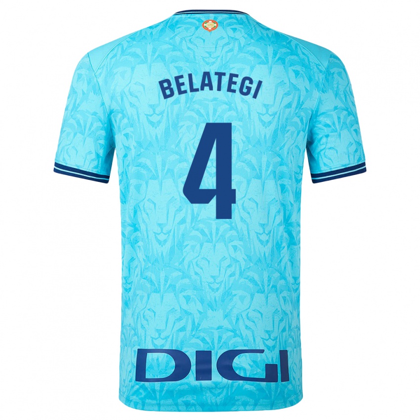 Niño Camiseta Danel Belategi #4 Cielo Azul 2ª Equipación 2023/24 La Camisa