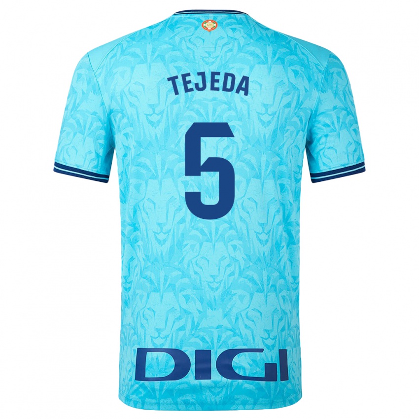 Niño Camiseta Diego Tejeda #5 Cielo Azul 2ª Equipación 2023/24 La Camisa